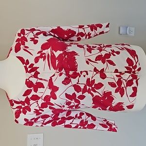 Roz & Ali Floral 3/4 Sleeve Medium Spring Summer Cardigan